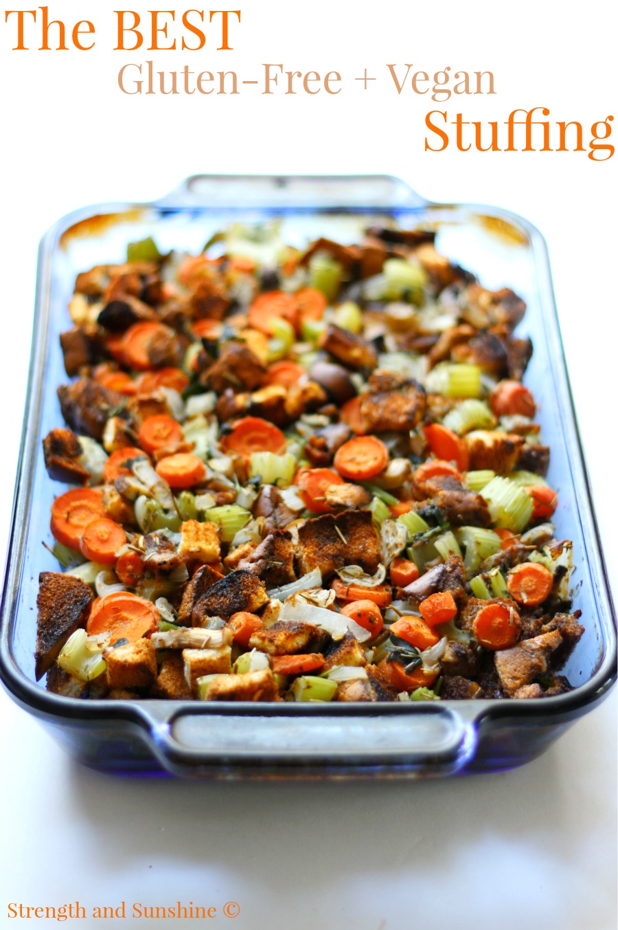 The Best Gluten-Free Vegan Stuffing | Strength and Sunshine @RebeccaGF666 Thanksgiving is never complete without some of The Best Gluten-Free Vegan Stuffing! Impress your guests with this essential side dish recipe that's safe for all food allergies, loved by all, and may just become the new star of the show!