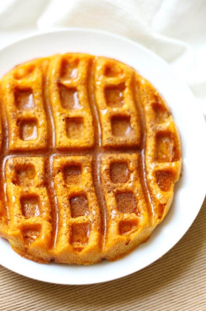 Pumpkin Waffles | Strength and Sunshine @RebeccaGF666 Simple, crispy, and delicious pumpkin waffles! A single-serve, gluten-free, vegan breakfast recipe that's easy and ready in a snap any day of the year! Plus, you can sneak your veggies in!