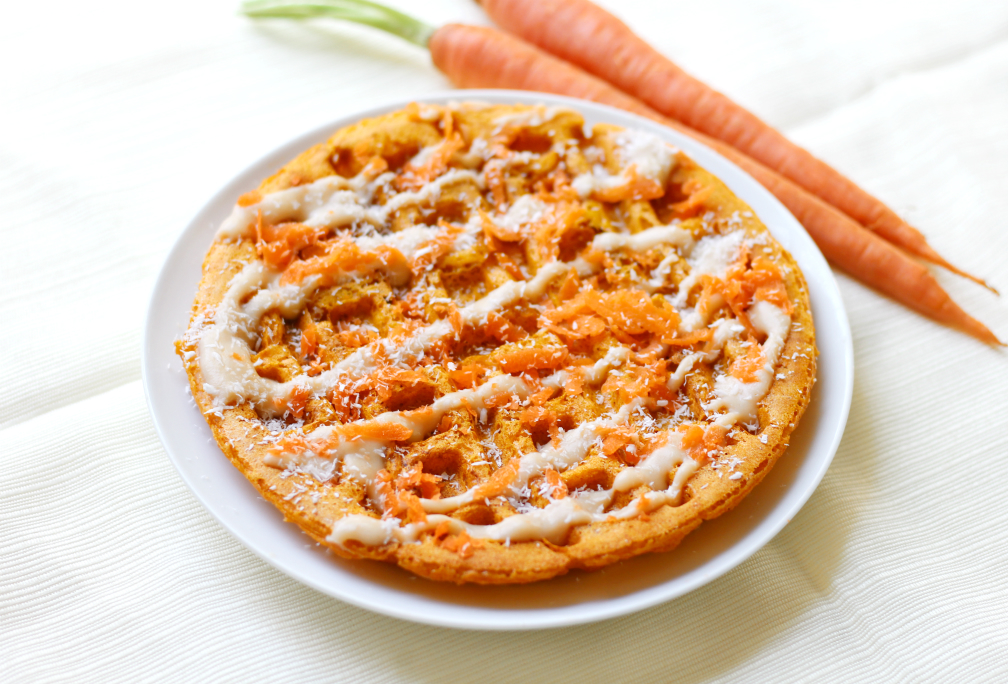 Carrot Cake Waffles | Strength and Sunshine @RebeccaGF666 A secret ingredient to easily sneak in more veggies than you thought possible in a delicious breakfast recipe! Gluten-free & vegan carrot cake waffles you can feel good about making, any day of the week! 