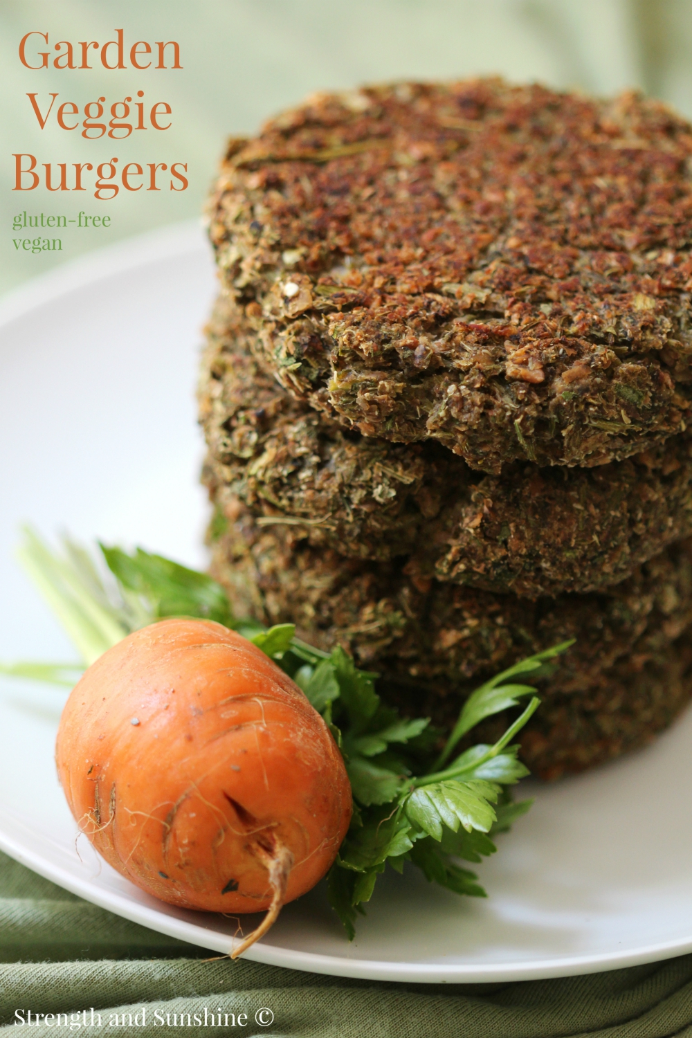 Garden Veggie Burgers | Strength and Sunshine @RebeccaGF666 Taking full advantage of the fresh summer bounty, these healthy, moist, gluten-free, vegan garden veggie burgers will have you wishing summer stayed forever..
