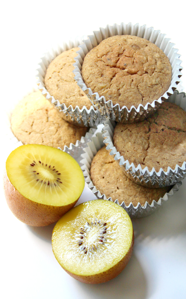 Golden Kiwi Muffins | Strength and Sunshine @RebeccaGF666 Take a trip "down under" to the Gold Coast with this Golden Kiwi Muffin recipe. Sweet gold kiwifruit with macadamia milk combine to make these moist, succulent, gluten-free and vegan muffins a perfect breakfast destination!