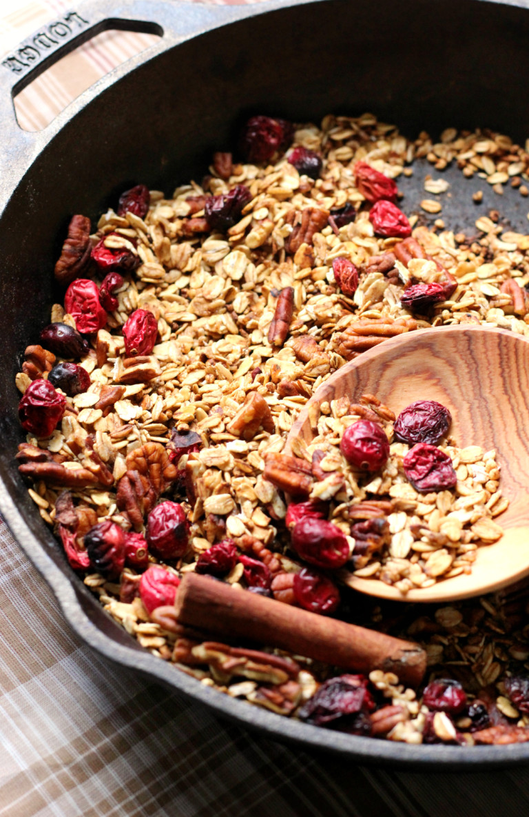 Cranberry Pecan Spiced Skillet Granola