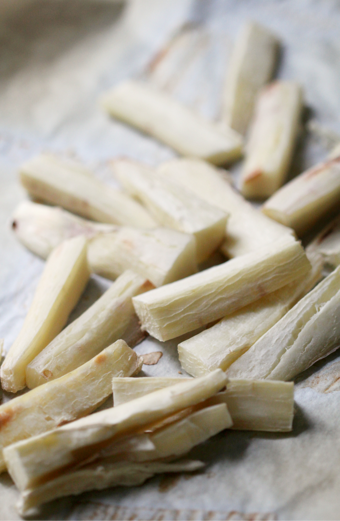 Baked Yucca (Cassava) Fries | Strength and Sunshine @RebeccaGF666 Don't let the "tough" exterior scare you. Yucca (Cassava) root is one delicious plant starch to add to your diet. When prepared properly, you can make the best baked , crispy, creamy, yucca (cassava) fries! Gluten-free, paleo, vegan, and Whole 30 approved side dish!