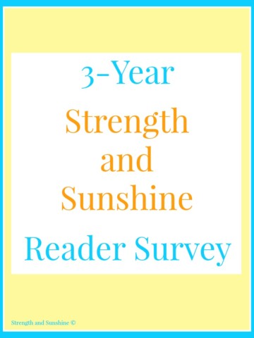 3-Year Strength and Sunshine Reader Survey | Strength and Sunshine @RebeccaGF666 To celebrate the coming of a 3-year blogging anniversary, it is more than necessary that I finally give you, my devoted and beautiful readers, a way to provide me with all the feedback you've been holding back!