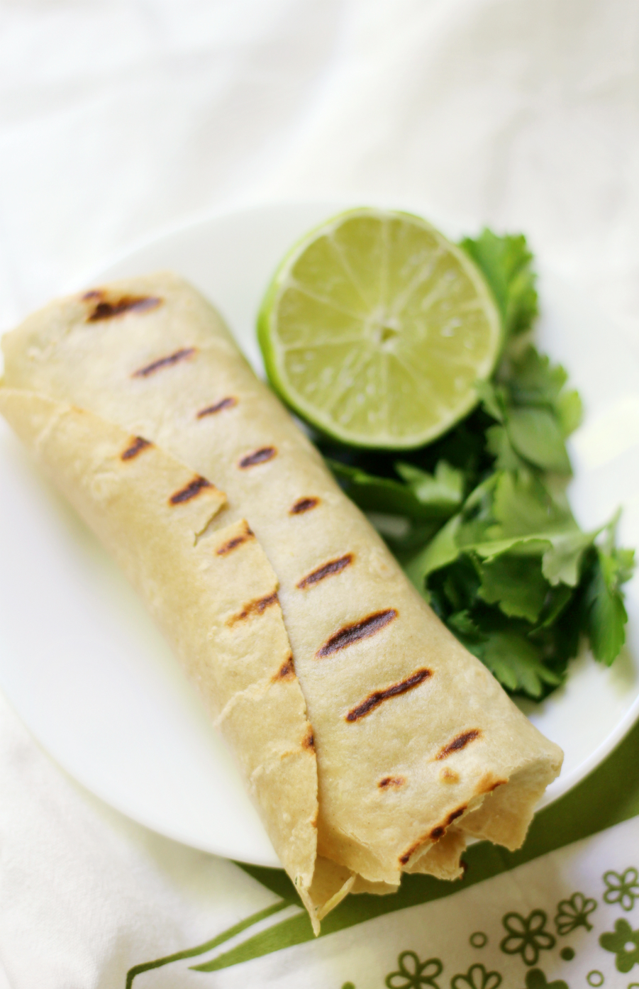 wrap on white plate with parsley