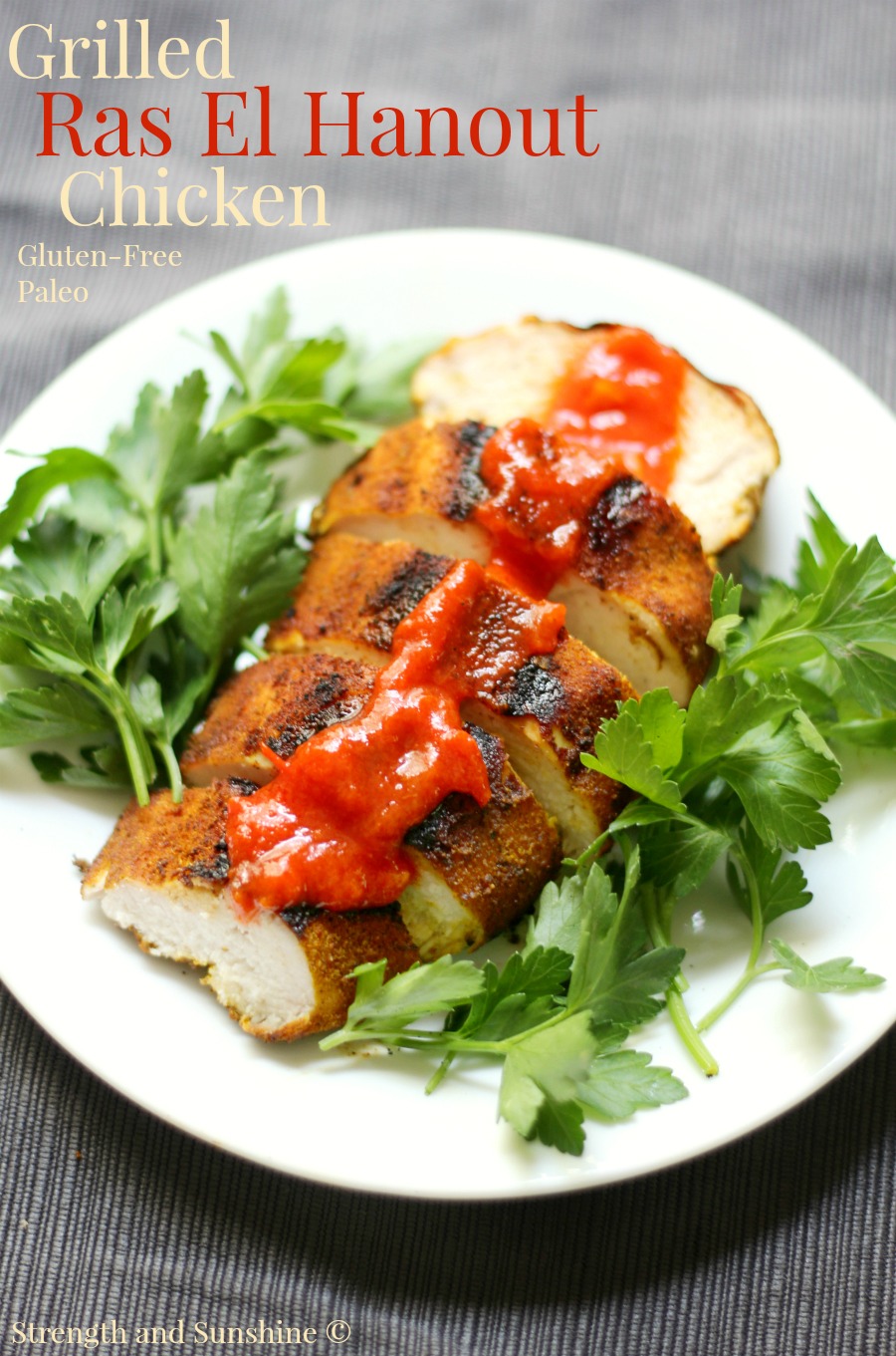 Grilled Ras El Hanout Chicken | Strength and Sunshine @RebeccaGF666 With an essential Moroccan spice blend, Grilled Ras El Hanout Chicken will become a new favorite healthy dinner recipe to throw on the grill. Gluten-free, paleo, and Whole 30 approved, entice the senses of smell and taste with this exotic dish.