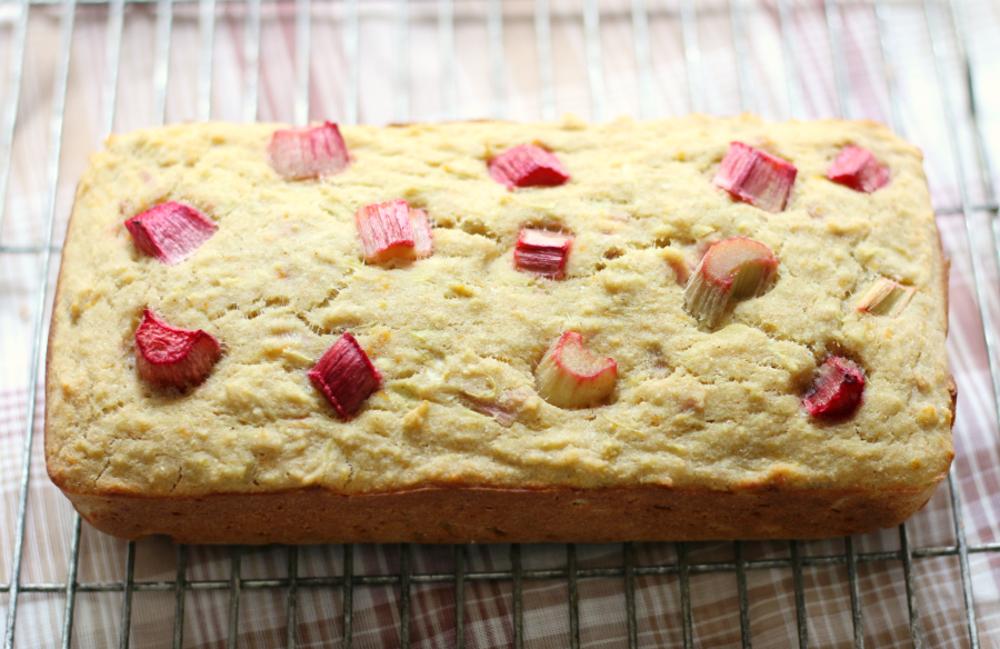 Rhubarb Orange Quick Bread | Strength and Sunshine @RebeccaGF666 Tart, sweet and citrusy, this Rhubarb Orange Quick Bread is a lovely, healthy, gluten-free, and vegan recipe to use up summer's bounty. Whole grain and protein-packed by using quinoa and sorghum flour, you'll want to bake up a loaf for every meal!