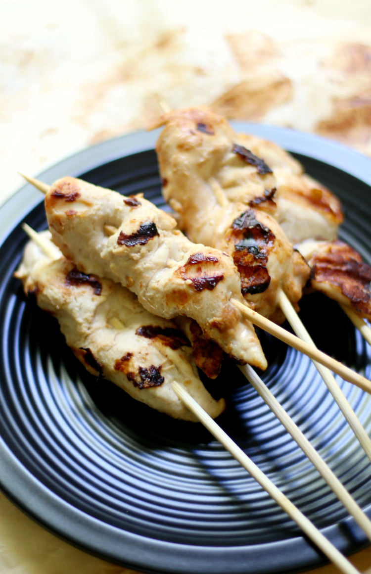 Grilled Chicken Satay Skewers With Peanut Sauce