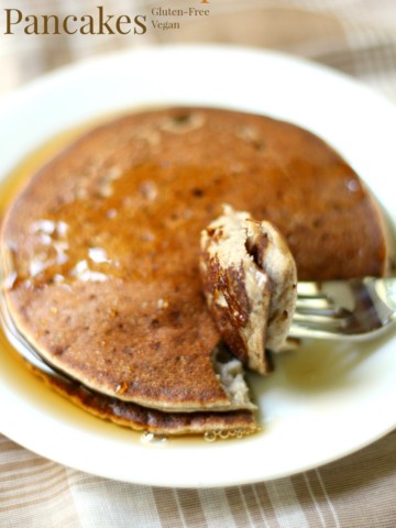 Banana Pumpkin Pancakes | Strength and Sunshine @RebeccaGF666 A sweet and healthy seasonal breakfast recipe for a lazy and cold weekend morning! Banana Pumpkin Pancakes that are gluten-free, vegan, allergy-free, and nut-free making them perfect for any hungry mouth that needs feeding!