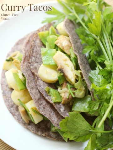 Thai Green Curry Tacos | Strength and Sunshine @RebeccaGF666 A new twist on tacos! Thai Green Curry Tacos are a fabulous Asian/Mexican fusion recipe to try. Gluten-free, vegan, and allergy-friendly, these tacos will make for a delicious and healthy dinner or lunch!