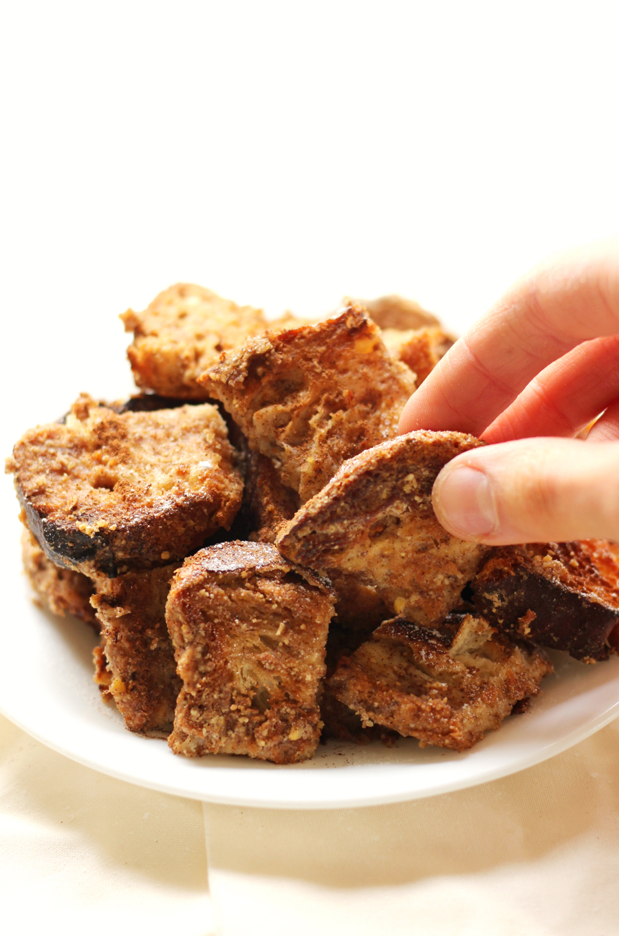 Gluten-Free Cinnamon French Toast Bites (Allergy-Free, Vegan) | Strength and Sunshine @RebeccaGF666 Breakfast just got even more fun! Gluten-Free Cinnamon French Toast Bites that are allergy-free, vegan, and perfect for little hands! An easy recipe perfect for a healthy weekend treat! Kid-loved and mom-approved!