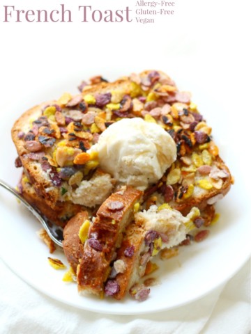 Rainbow Rockin' French Toast (Gluten-Free, Allergy-Free, Vegan) | Strength and Sunshine @RebeccaGF666 A special breakfast recipe that will bring out all the smiles! Rainbow Rockin' French Toast that's gluten-free, allergy-free and vegan so you can serve the kids something fun and prove that eating with food allergies is not boring!