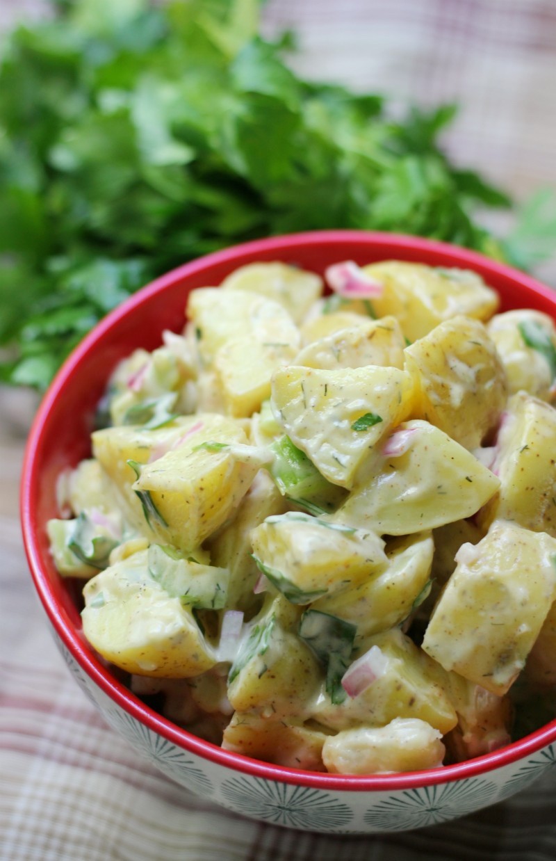 Classic American Potato Salad (Gluten-Free, Vegan) | Strength and Sunshine @RebeccaGF666 An essential to any summer bbq or cookout! The Classic American Potato Salad, now as a gluten-free, vegan, and top 8 allergy-free recipe! Super easy to whip up and serve to your guests. You'll be turning everyone into a potato salad fan!
