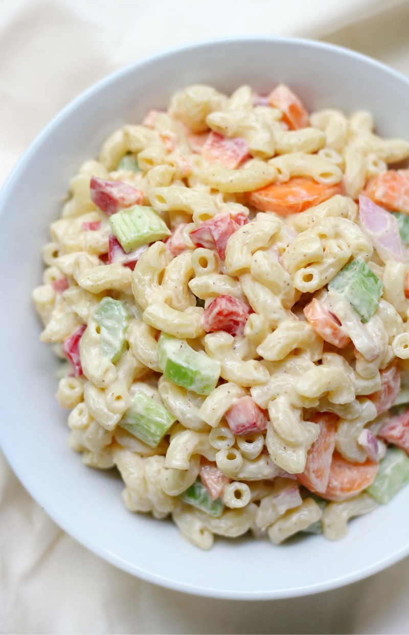 Classic American Macaroni Salad (Gluten-Free, Vegan) | Strength and Sunshine @RebeccaGF666 The best Classic American Macaroni Salad now with a perfectly gluten-free, vegan, and top 8 allergy-free recipe! Summer isn't complete without this traditional BBQ and grilling cookout essential pasta side dish!