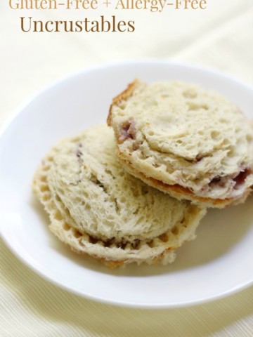 Homemade Gluten-Free + Allergy-Free Uncrustables (Vegan) | Strength and Sunshine @RebeccaGF666 Just what the little picky eaters want! Homemade Gluten-Free + Allergy-Free Uncrustables! A school-friendly, top food allergy-friendly, vegan, and gluten-free version of the packaged "PBJ crustless pocket" sandwich! Make these ahead of time for a quick and easy lunch recipe or snack for the entire school week!