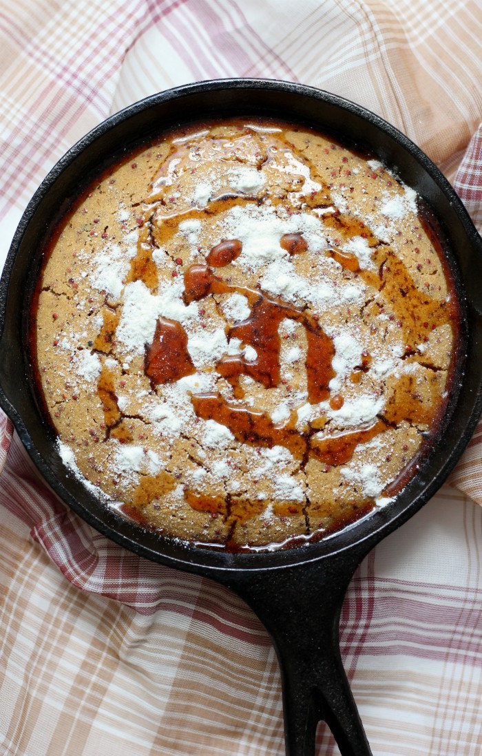 Gluten-Free Apple Quinoa Dutch Baby Pancake (Vegan, Allergy-Free) | Strength and Sunshine @RebeccaGF666 Who would pass up a baked pancake? This Gluten-Free Apple Quinoa Dutch Baby is vegan and top-8 allergy-free. A traditional German breakfast recipe transformed for a delicious, healthy, and easy seasonal treat! #glutenfree #vegan #dutchbaby #quinoa #apple #breakfast