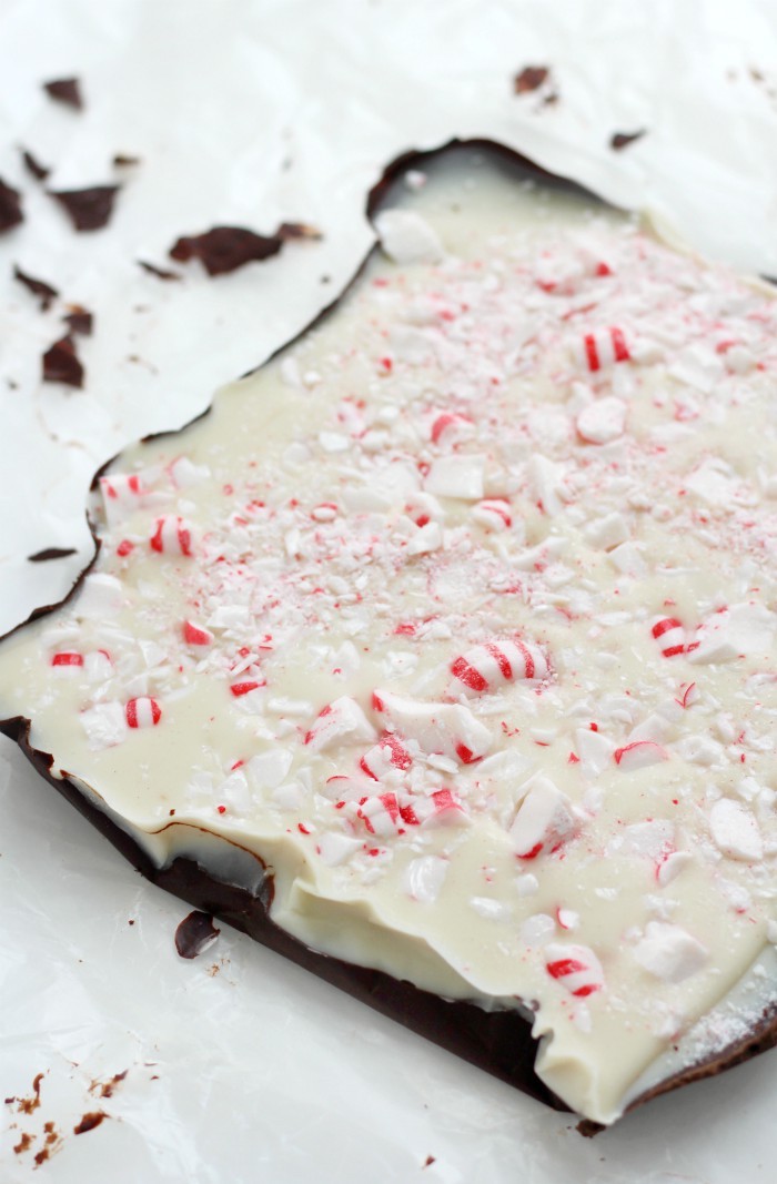 Homemade Vegan Peppermint Bark (Gluten-Free, Allergy-Free) | Strength and Sunshine @RebeccaGF666 That favorite classic holiday treat that's fun to gift and delicious to eat! Homemade Vegan Peppermint Bark that's gluten-free and top-8 allergy-free too! All the festive sweet chocolate and mint flavor only takes 4 ingredients for this dairy-free recipe remake!  #peppermintbark #chocolate #christmas #holidayrecipe #glutenfree #vegan #dairyfree #allergyfree #peppermint