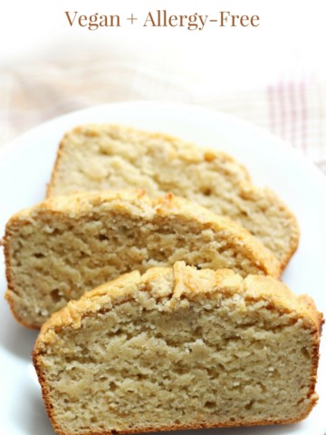 Classic Gluten-Free Banana Bread (Vegan, Allergy-Free) | Strength and Sunshine @RebeccaGF666 There is nothing like a warm slice of homemade banana bread! This Classic Gluten-Free Banana Bread recipe is vegan, allergy-free, soft & moist, and perfect for breakfast, brunch, or a snack! It's 8 ingredients, high protein, sugar-free, oil-free, and can even be made paleo & grain-free! #glutenfree #vegan #bananabread #baking #strengthandsunshine