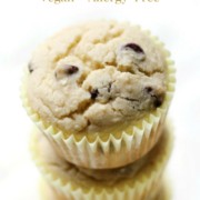 Gluten-Free Bakery-Style Chocolate Chip Muffins (Vegan, Allergy-Free) | Strength and Sunshine @RebeccaGF666 A healthier, tender and fluffy, muffin recipe studded with dark chocolate chips! Gluten-Free Bakery-Style Chocolate Chip Muffins that are vegan and allergy-free! Your favorite bakeshop classic, now enjoyable for everyone as a breakfast, brunch or snack bite; perfect with a cup of coffee or tea! #chocolatechipmuffins #muffins #glutenfree #vegan #allergyfree #strengthandsunshine