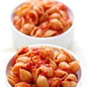 two-bowls-red-pepper-pasta-straight-on-pin