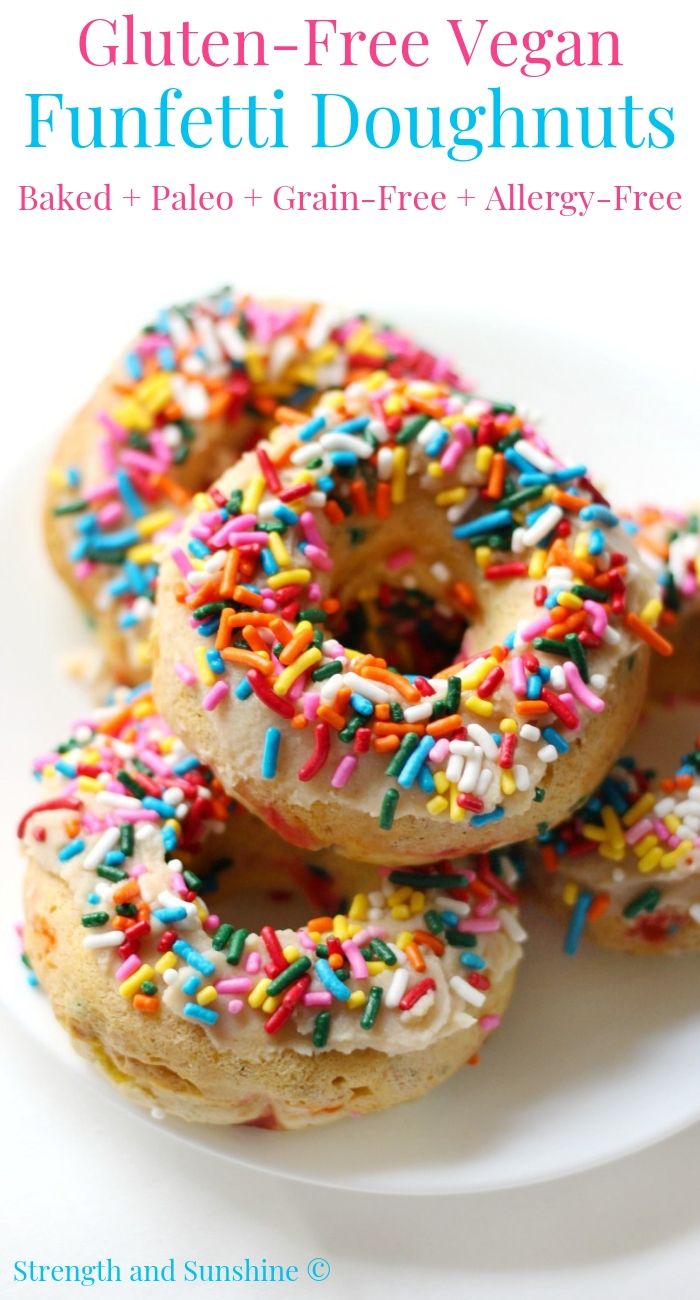 Baked Gluten-Free Vegan Funfetti Doughnuts (Paleo, Allergy-Free)
