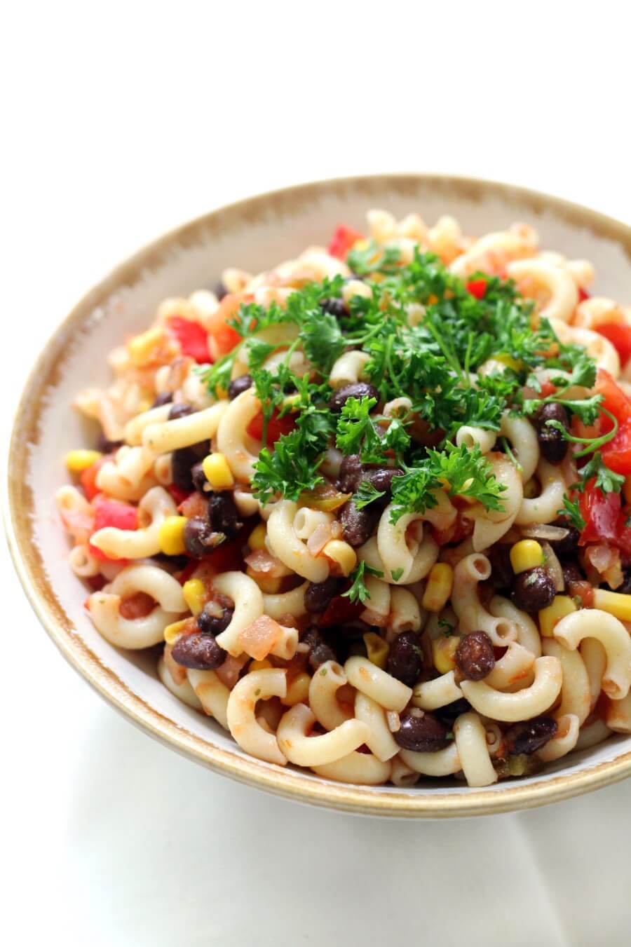 gluten-free Mexican pasta salad in a big bowl