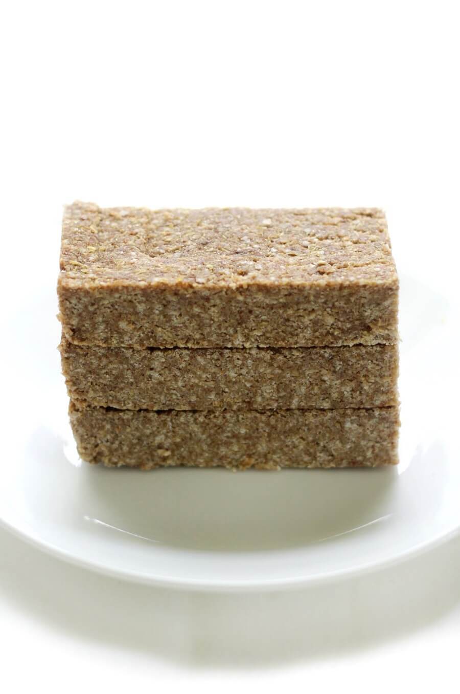 3 stacked no-bake granola bars