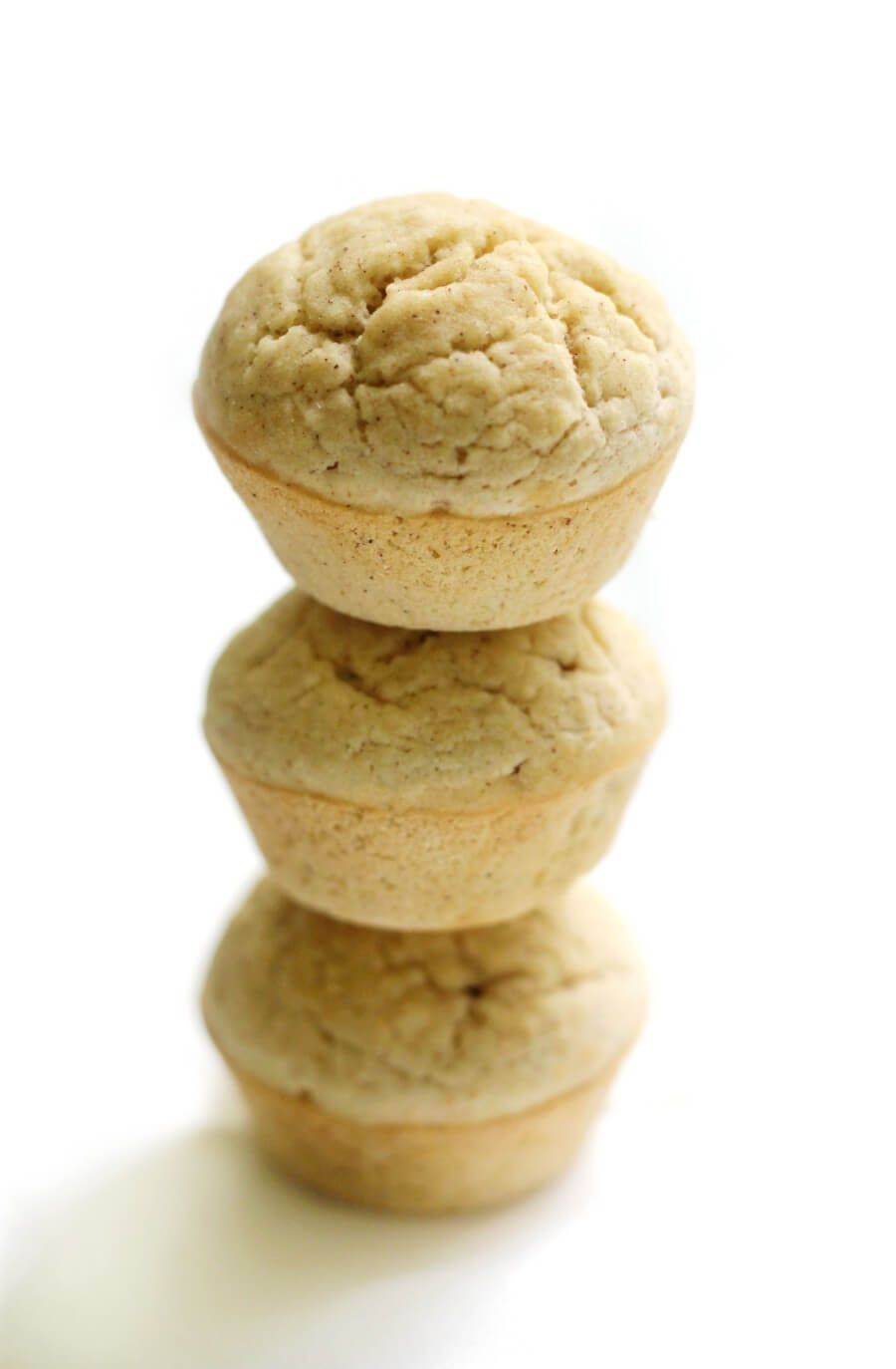 three stacked healthy mini applesauce muffins