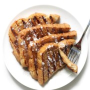 gluten-free grilled french toast with syrup and fork
