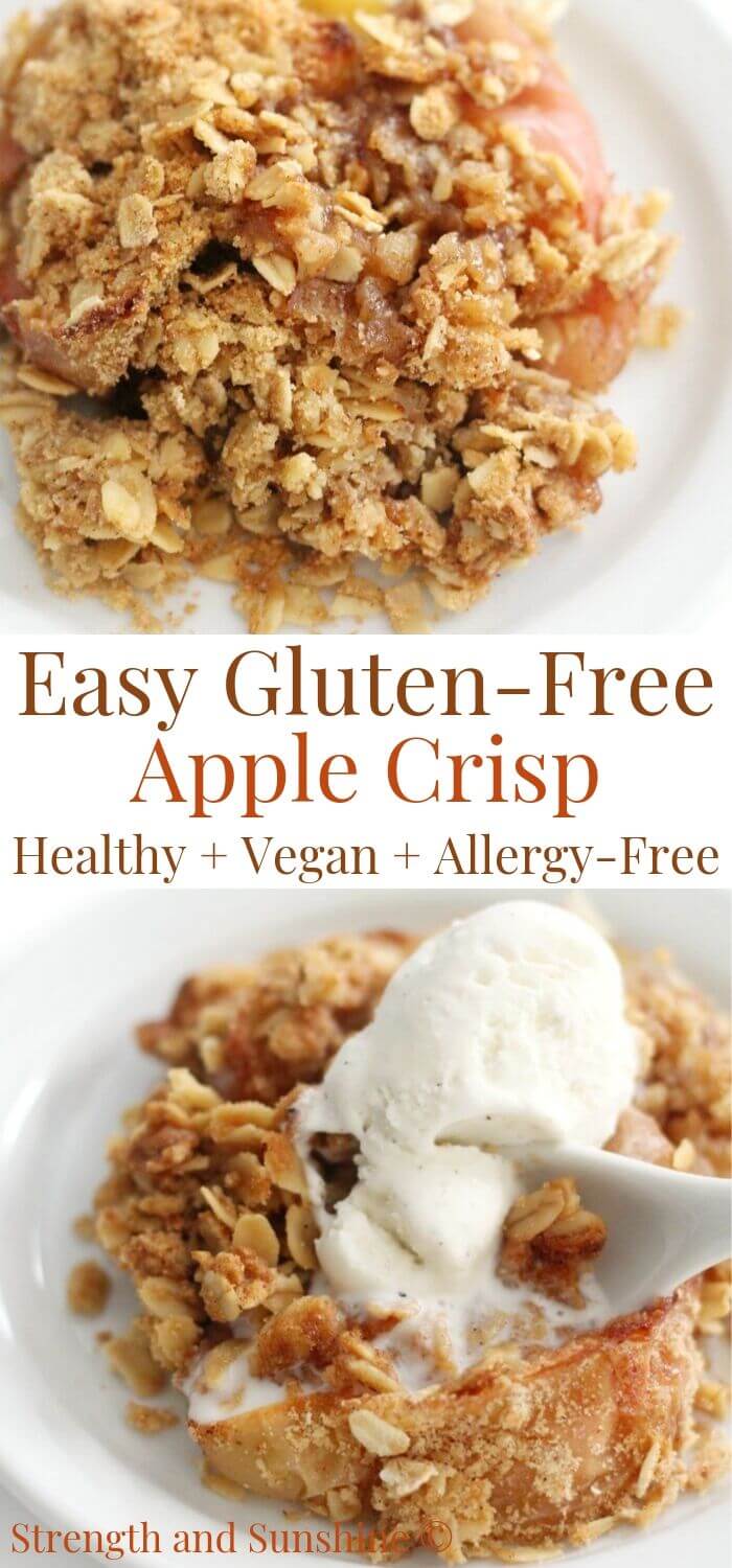 collage image of gluten-free apple crisp with image text
