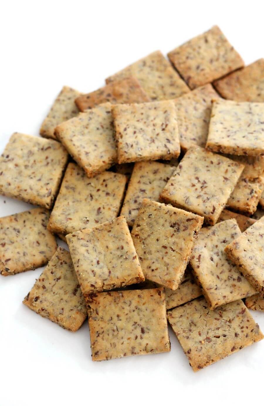 large pile of gluten-free wheat thins crackers