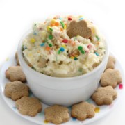 homemade dunkaroos plated with dip in center