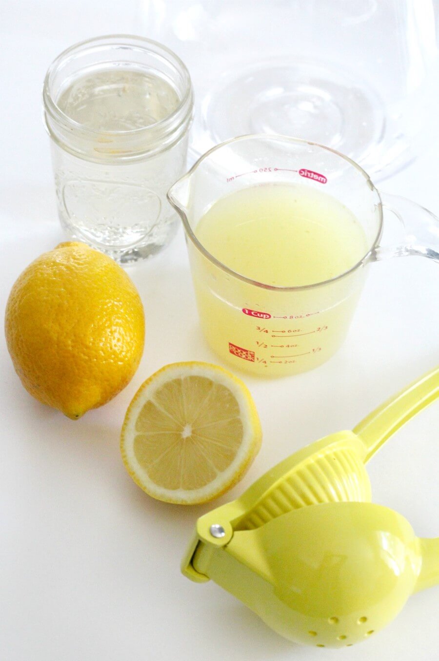 ingredients for healthy homemade lemonade