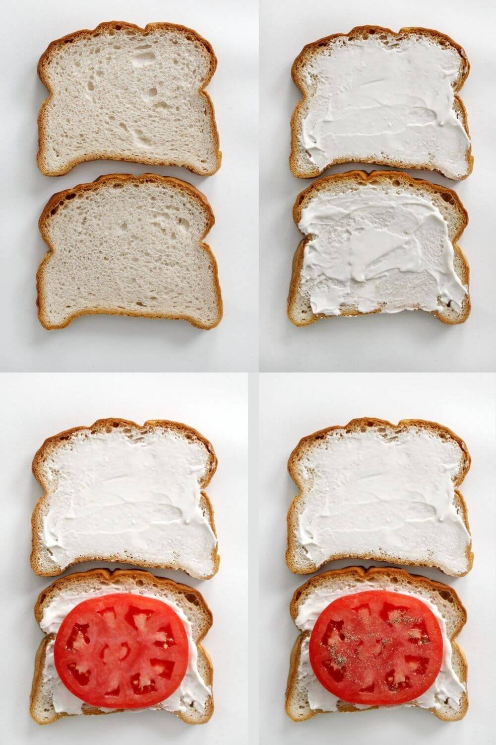 steps to make the best tomato sandwich