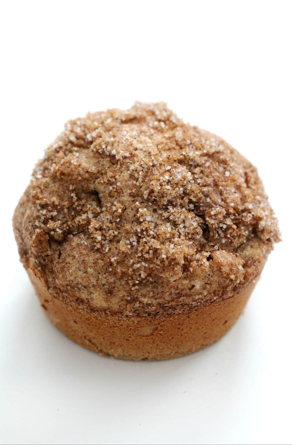 single gluten-free apple cinnamon muffin close up