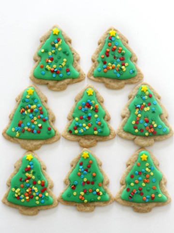 decorated gluten-free christmas tree sugar cookies