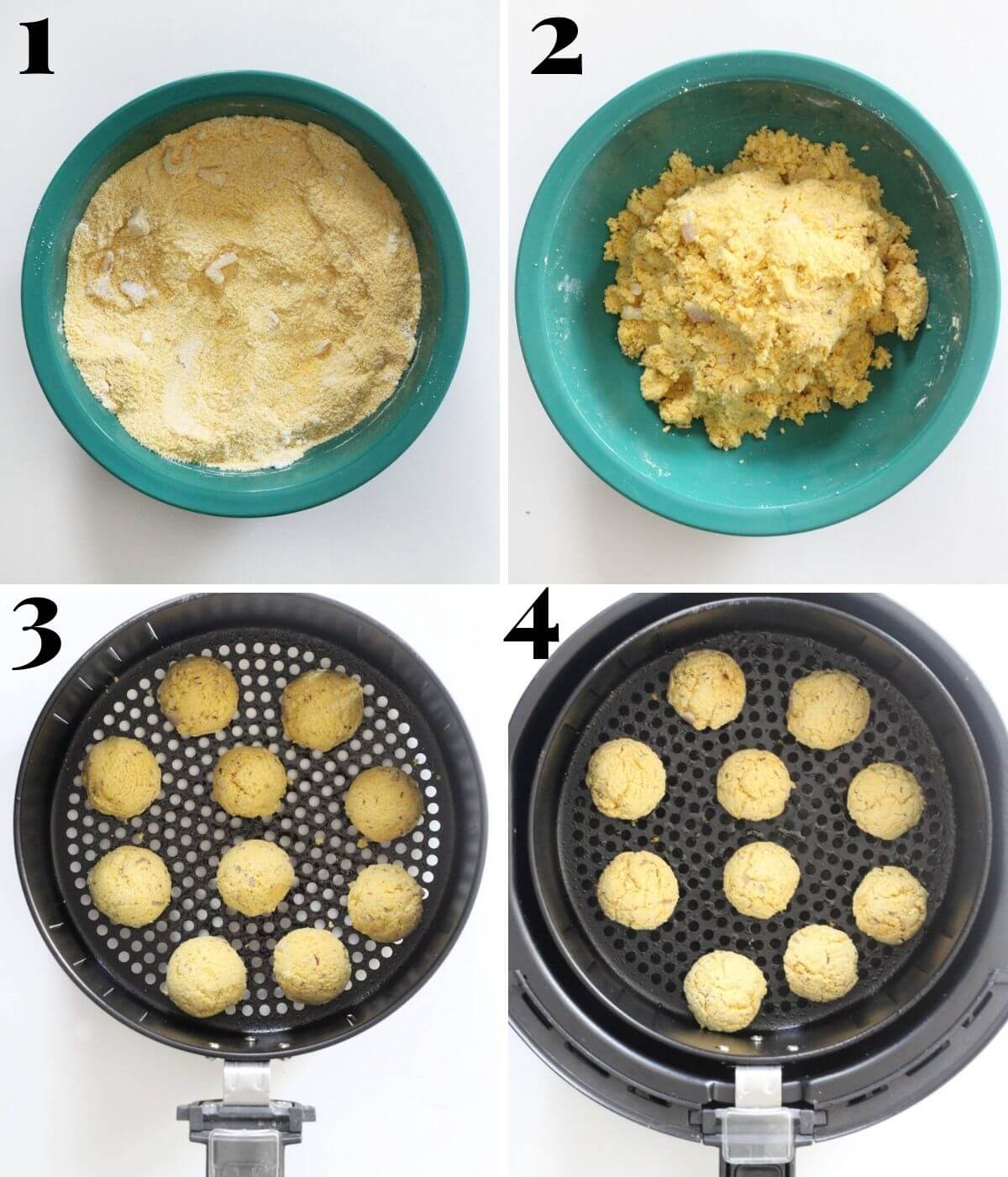 step by step process to make air fryer hush puppies