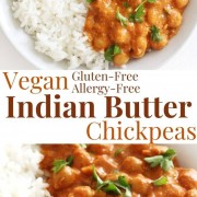 collage image of vegan butter chicken