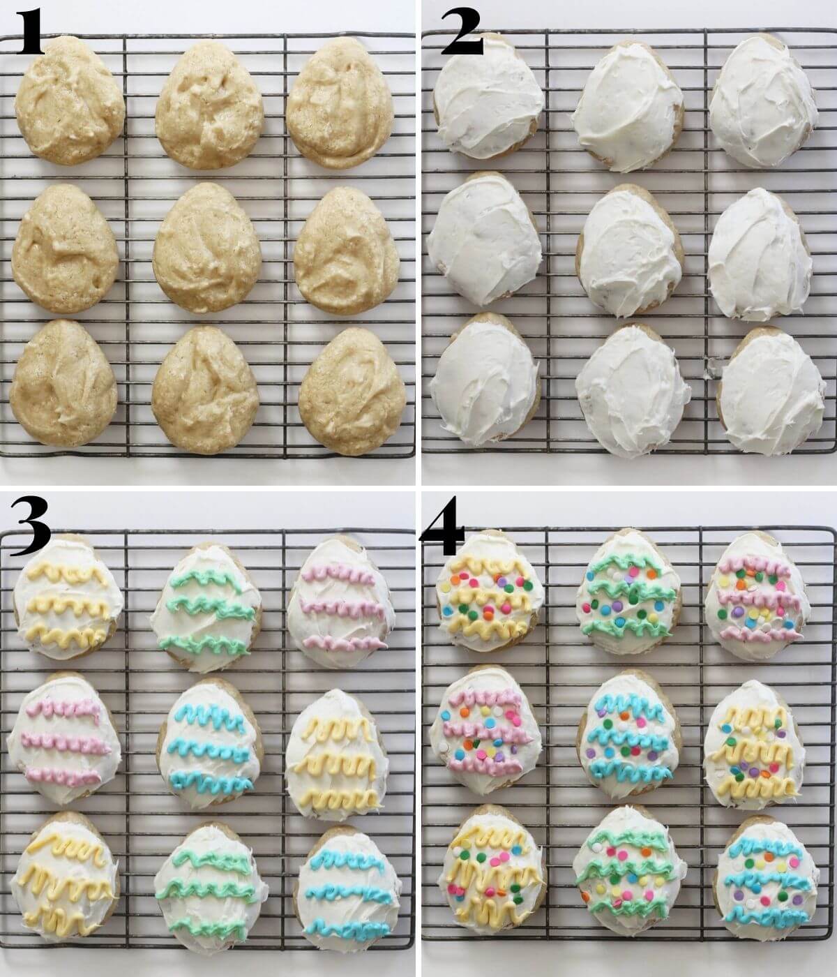 easter egg cupcake decorating process steps