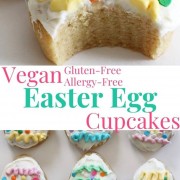 collage image of easter egg cupcakes