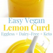 collage image of vegan lemon curd