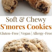 collage image of vegan and gluten-free s'mores cookies