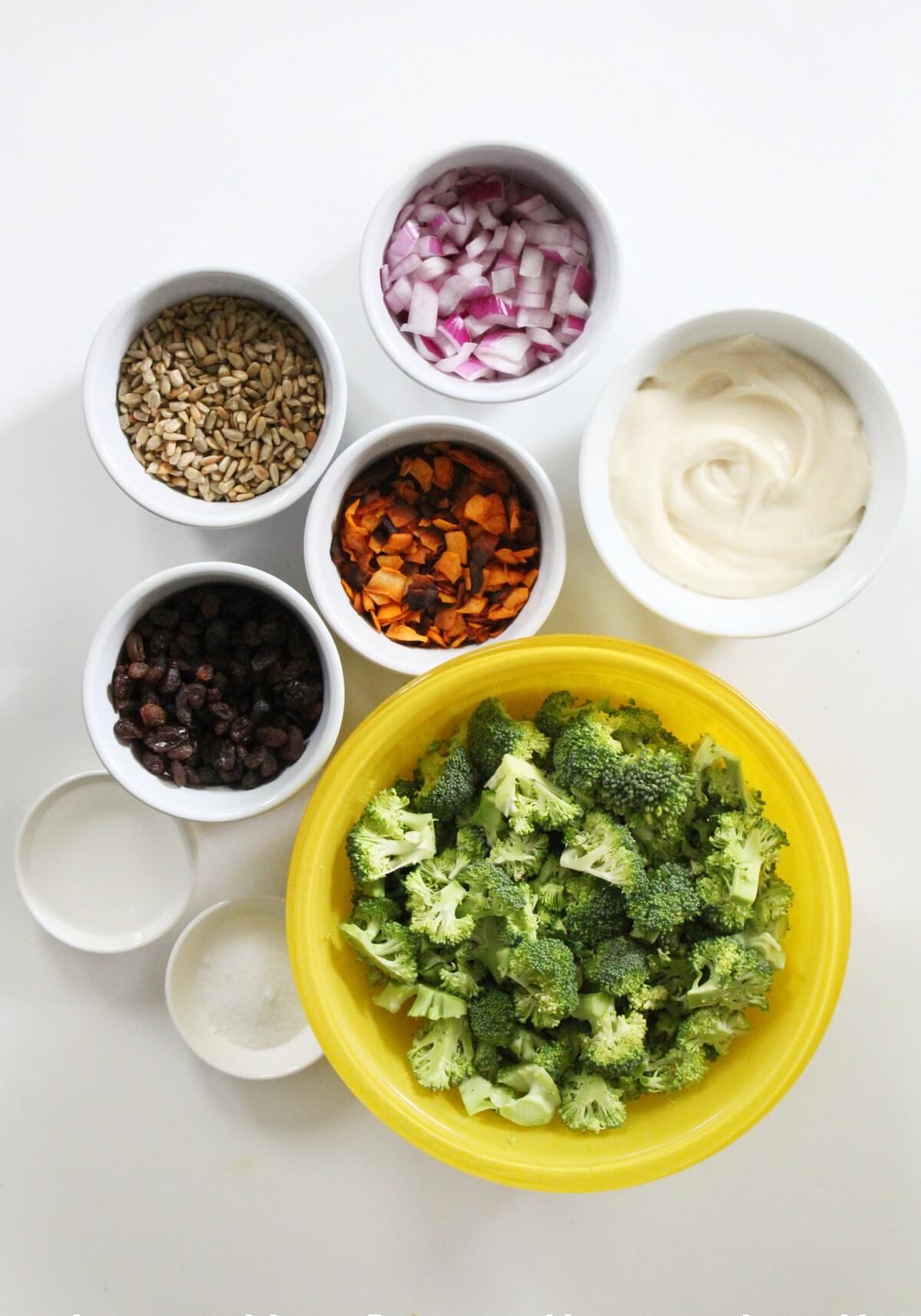 vegan broccoli salad ingredients