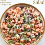sweet potato potato salad with image text