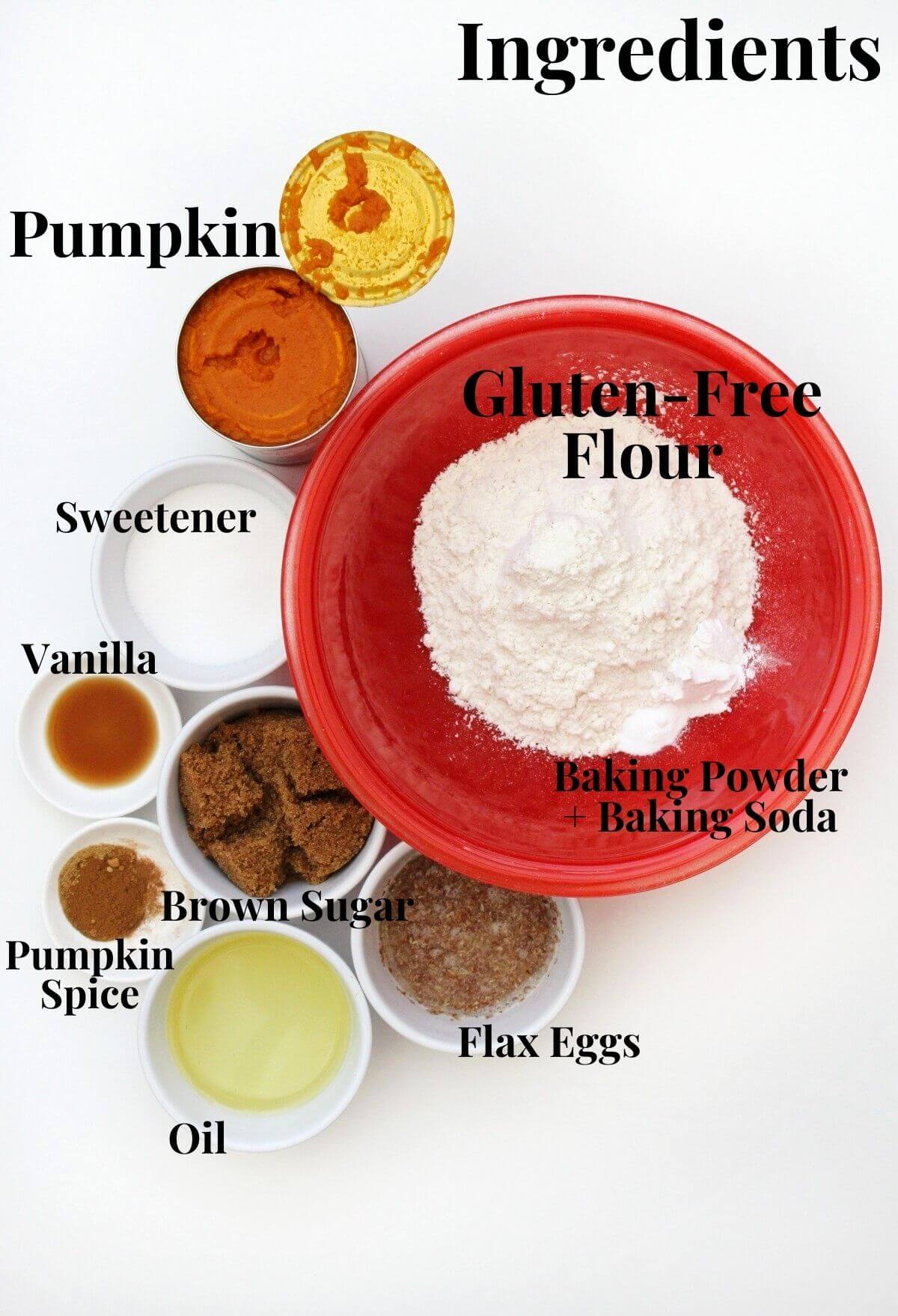 ingredients for gluten-free pumpkin cake recipe