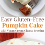 collage image of gluten-free pumpkin cake