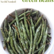 air fryer green beans with image text