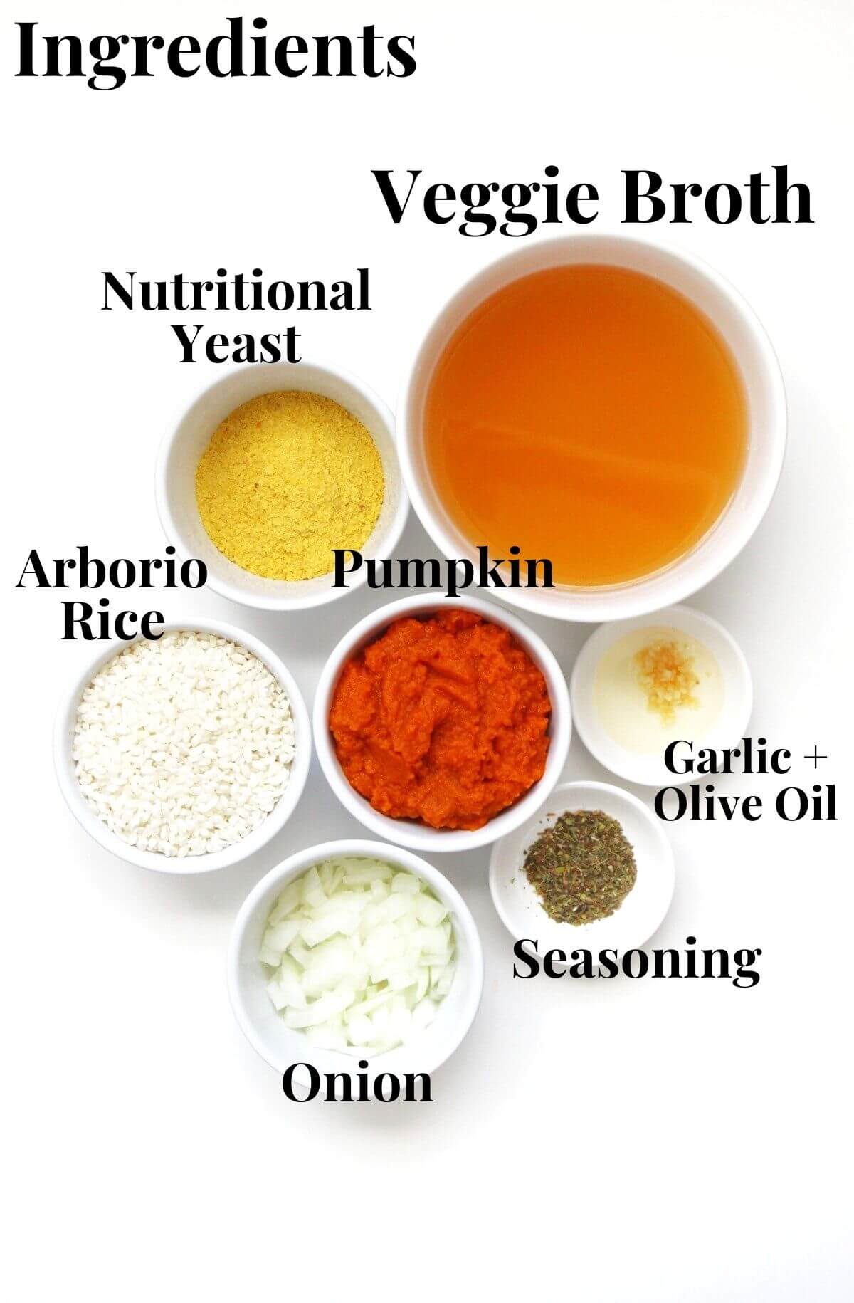 vegan pumpkin risotto ingredients