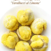 gluten-free Italian lemon knot cookies with image text