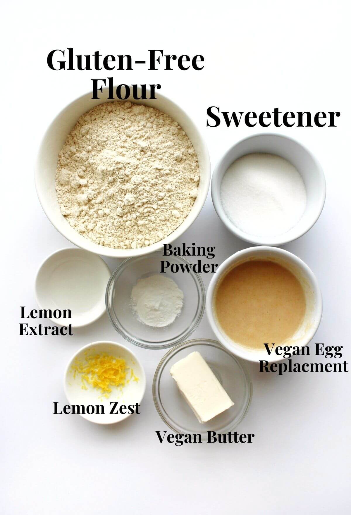ingredients for Italian lemon knot cookies